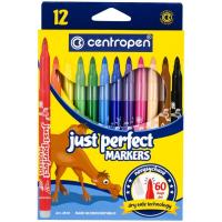 Фломастеры Centropen "Just Perfect", 12 цв., трехгран., смываемые