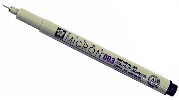 Ручка капиллярная Pigma Micron 003 (0,15 мм), черная