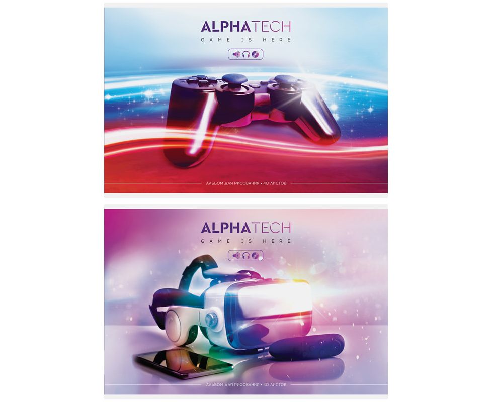 Альбом для рисования ArtSpace "Увлечения. Neon. Alphatech", А4, 40л