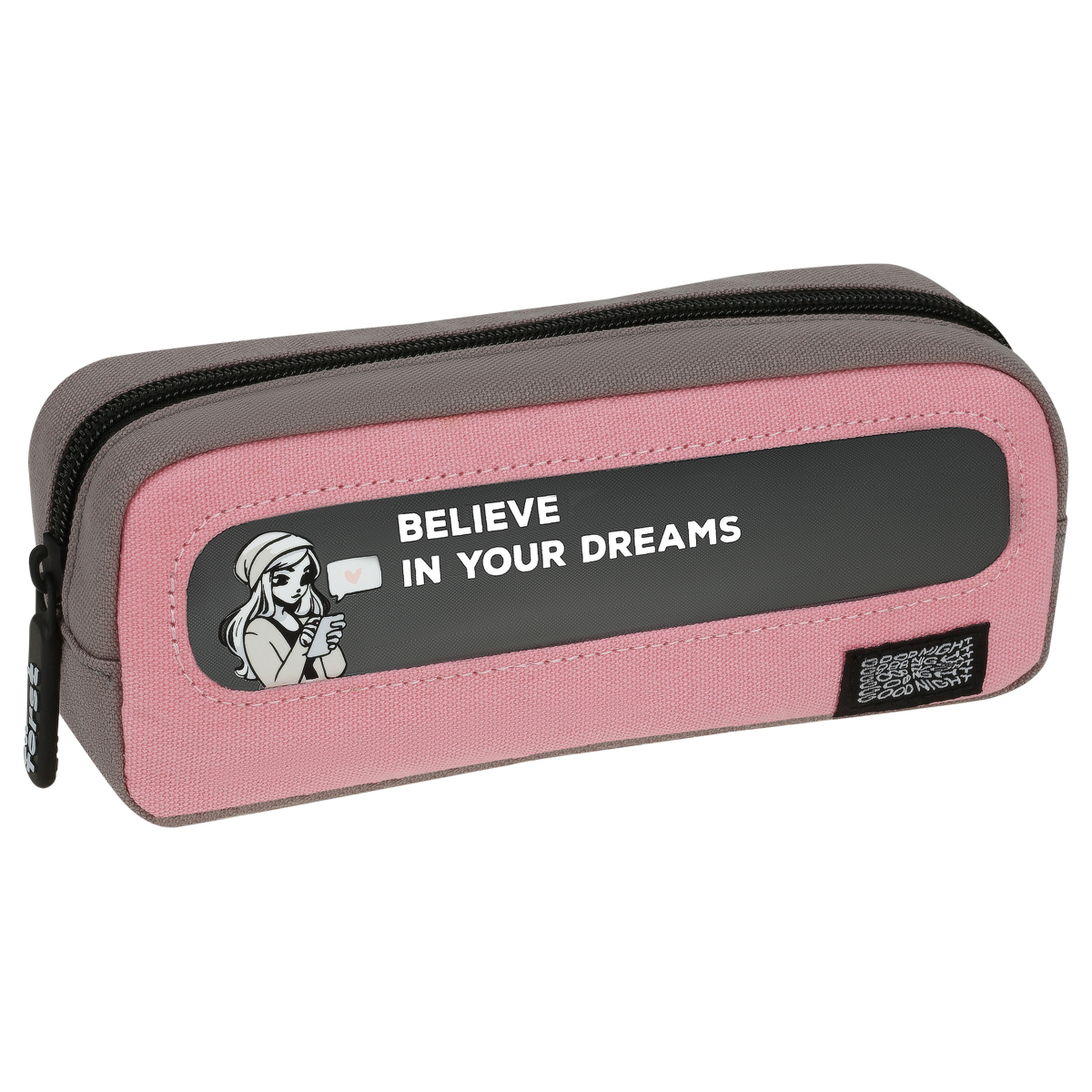 Пенал мягкий с прозрачным окошком, 1 отделение Först "Pink dreams", 205х80х50 мм, текстиль с ПВХ