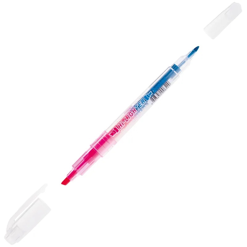 Текстовыделитель Crown "Multi Hi-Lighter Twin" двухсторонний розовый/голубой, 3-2 мм