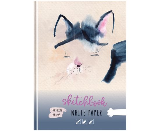 Скетчбук BG "Кошка спит", 100 г/м2, А5, 100л