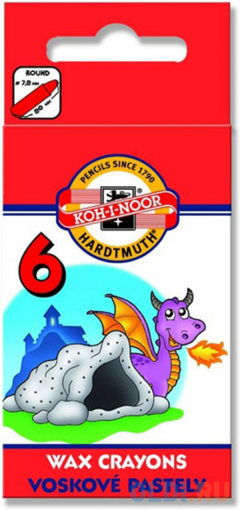 Набор восковых мелков KOH-I-NOOR 6 цв.