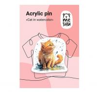 Значок акриловый MESHU "Cat in watercolor1", прямая УФ-печать