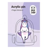 Значок акриловый MESHU "Yoga Unicorn", прямая УФ-печать