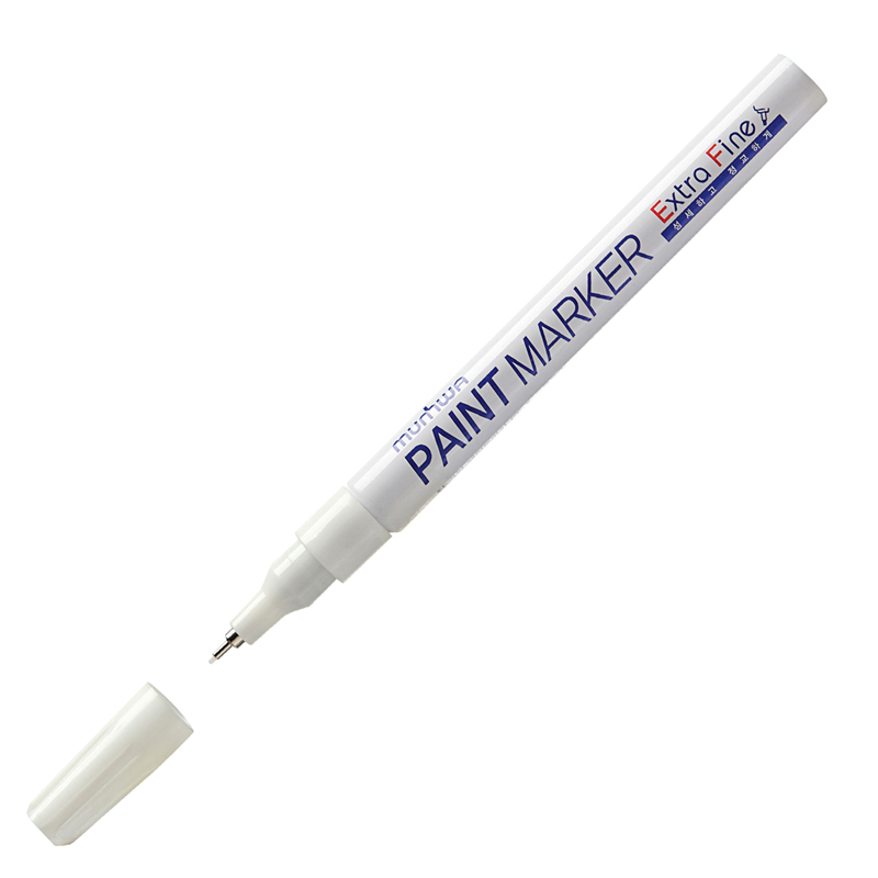 Маркер-краска линер MunHwa "Extra Fine Paint Marker", белая, 1 мм, нитро-основа