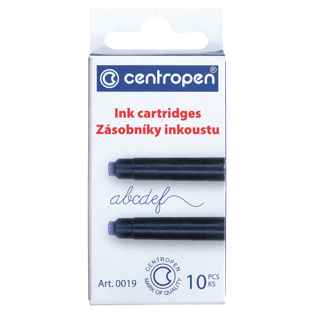 Картриджи чернильные Centropen, синие, 10 шт., картонная коробка