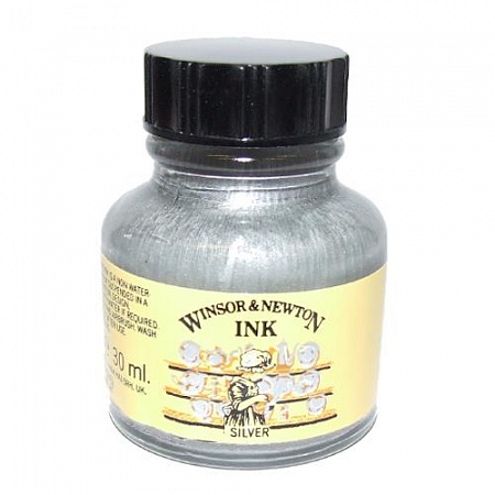 Тушь для рисования Winsor&Newton, Серебряный, 30 мл
