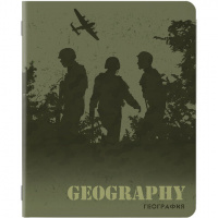 Тетрадь предметная 48л., MILITARY, SoftTouch, 70г/м, ГЕОГРАФИЯ, клетка, подсказ, BRAUBERG