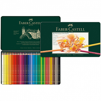 Набор профессиональных цветных карандашей Faber-Castell "Polychromos" 36 цв., в металле