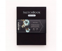 Скетчбук  для графики Малевичъ "Graf'Art. Total Black", 150 г/м2, 14,5x19 см, 80л., бумага черная