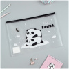 Папка-конверт на zip-молнии MeShu "Hello Panda", А4, 150 мкм, прозрачная с рисунком