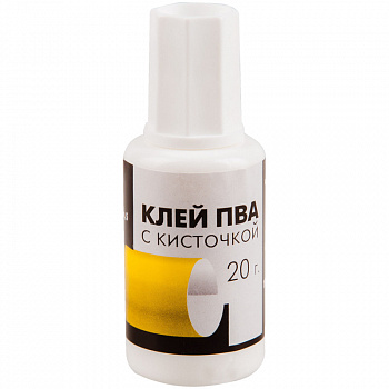 Клей ПВА Гамма, 20 мл, с кисточкой