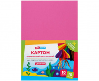 Набор цветного картона ArtSpace, 180 г/м2, А4, 10 цв, тонированный в массе, 10л