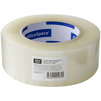 Клейкая лента упаковочная OfficeSpace, 48 мм х 200 м, 40 мкм, прозрачная