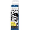 Набор капиллярных ручек Faber-Castell "Pitt Artist Pen Manga Black set" черные, 4 шт., 0,1/0,3/0,5мм