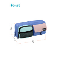 Пенал мягкий 1 отделение, 2 кармана Först "Royal blue", 210х80х40 мм, полиэстер