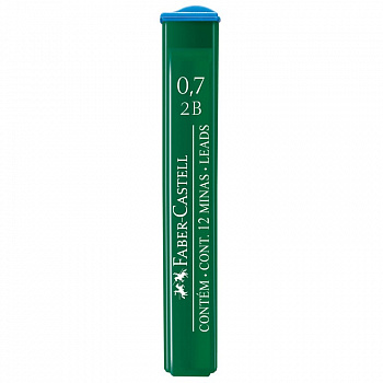 Грифели для механического карандаша Faber-Castell "Polymer", 0,7 мм, 2B, 12 шт