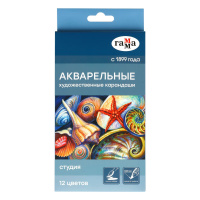 Набор акварельных карандашей Гамма "Студия", 12 цв., в картоне