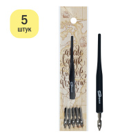 Перья плакатные (ширококонечные) ArtSpace, 5 шт., с держателем