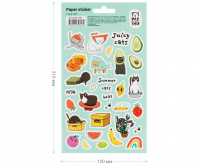 Наклейки бумажные MESHU "Juicy cats", 12*21 см, 32 наклейки