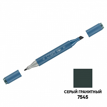 Маркер двусторонний для скетчинга Гамма "Студия", Серый гранитный, корпус трехгранный