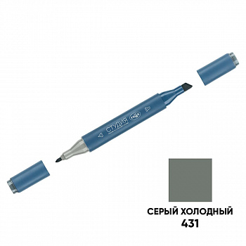 Маркер двусторонний для скетчинга Гамма "Студия", Серый холодный, корпус трехгранный