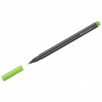 Ручка капиллярная Faber-Castell "Grip Finepen" 0,4 мм, светло-зеленая, трехгранная