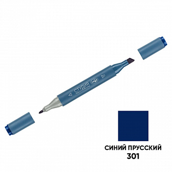 Маркер двусторонний для скетчинга Гамма "Студия", Синий прусский, корпус трехгранный