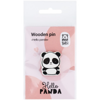 Значок деревянный MESHU "Hello panda", прямая УФ-печать