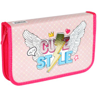 Пенал 1 отделение ArtSpace "Cute style", 190х115 мм, ламинированный картон, фольга