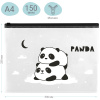Папка-конверт на zip-молнии MeShu "Hello Panda", А4, 150 мкм, прозрачная с рисунком