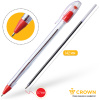 Ручка шариковая Crown "Oil Jell" красная, 0,7 мм