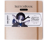 Скетчбук для графики и маркеров Малевичъ "Bristol Glamour", 180 г/м2, 19х19 см, 20л., золотой песок