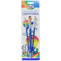 Набор кистей Гамма "Классические", 3 шт., синтетика, круглые №3, 5, плоская №10, блистер, европодвес