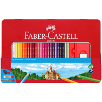 Набор цветных карандашей Faber-Castell "Замок", 48 цв., трехгран, Grip+ластик+точилка, в металле