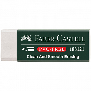 Ластик Faber-Castell "PVC-Free", прямоугольный, картонный футляр, 31*23*12 мм
